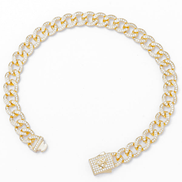 Big Daddy 8MM Iced Curb Cuban Gold Bracelet