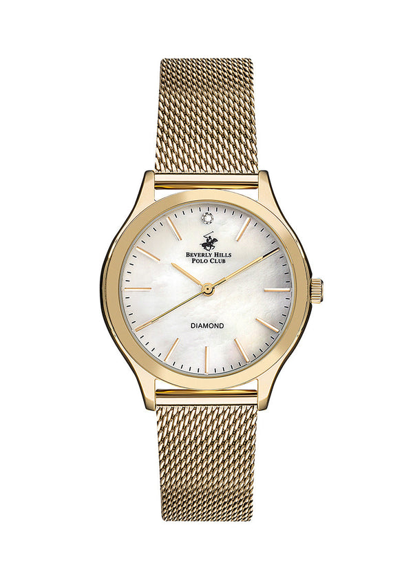 BEVERLY HILLS POLO CLUB Women’s Analog MOP White Dial Watch – BP3167C.120