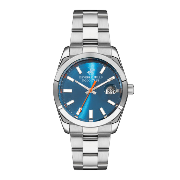 BEVERLY HILLS POLO CLUB Men’s Analog Blue Sunray Brush Dial Watch – BP3288X.390