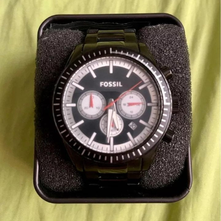 Fossil Automotive Black Chronograph Stainless Steel Men's Watch BQ1259