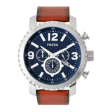 Fossil Vintage Chronograph Brown Leather Strap Men’s Watch BQ2126