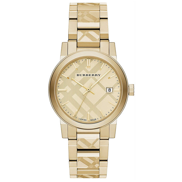 Burberry Men’s Swiss Made Stainless Steel Gold Dial Men's Watch  BU9038 - Big Daddy Watches