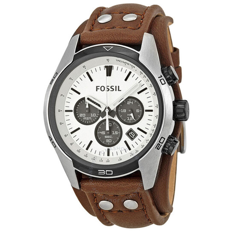 Fossil Coachman Chronograph White Dial Men's Watch CH2890