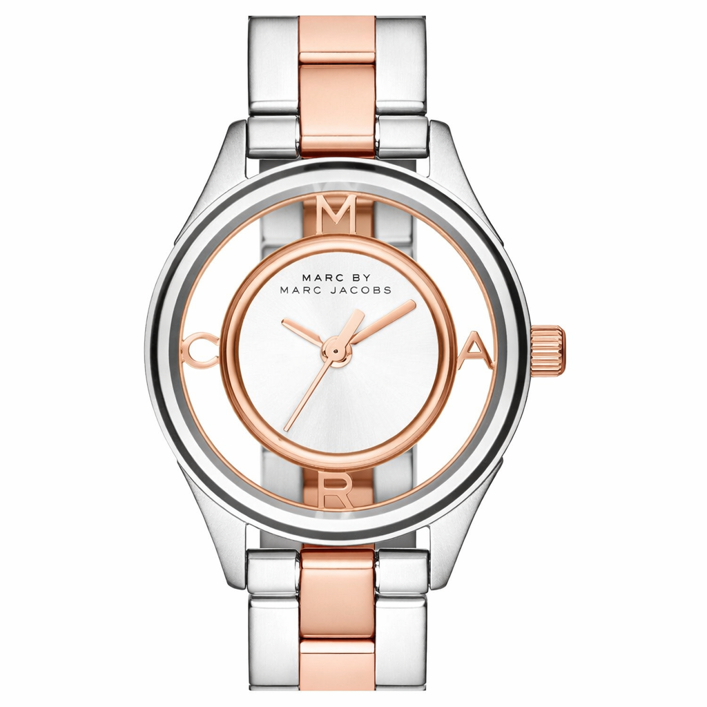 Marc By Marc Jacobs Transparent White Dial Two Tone Watch MBM3418