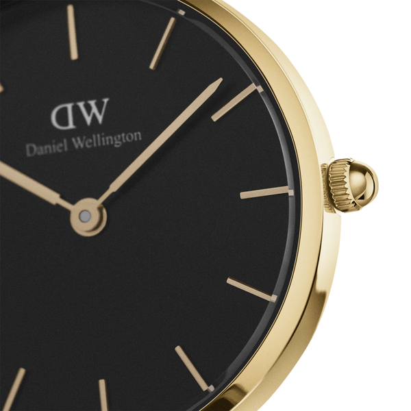 Daniel Wellington Petite Evergold Black Dial 28mm Ladies Watch DW00100349