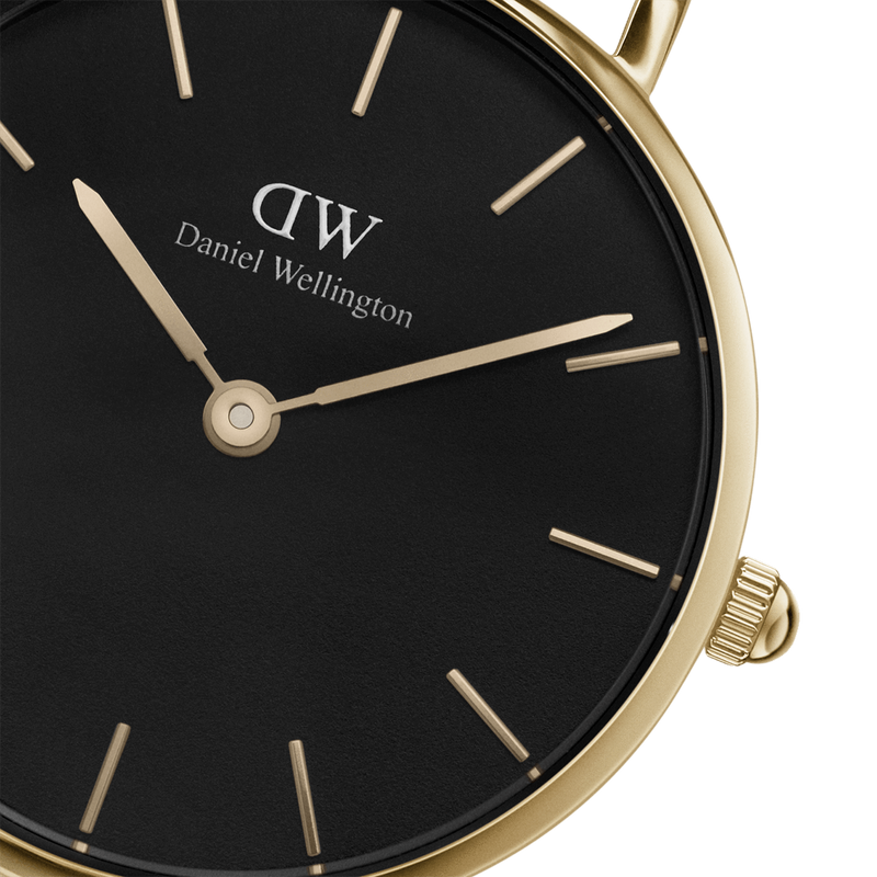 Daniel Wellington Petite Evergold Black Dial 28mm Ladies Watch DW00100349