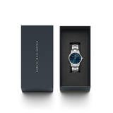 Daniel Wellington Watch Blue Iconic Link 36mm Silver