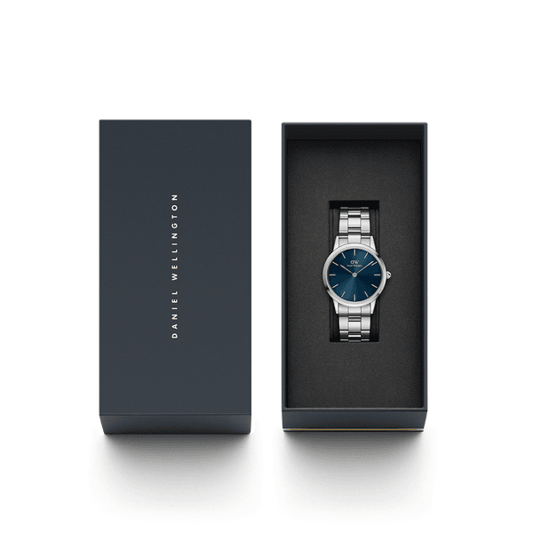 Daniel Wellington Watch Blue Iconic Link 36mm Silver