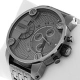 DIESEL Little Daddy Dual Time Chronograph Grey Dial Steel Men's Watch DZ7263