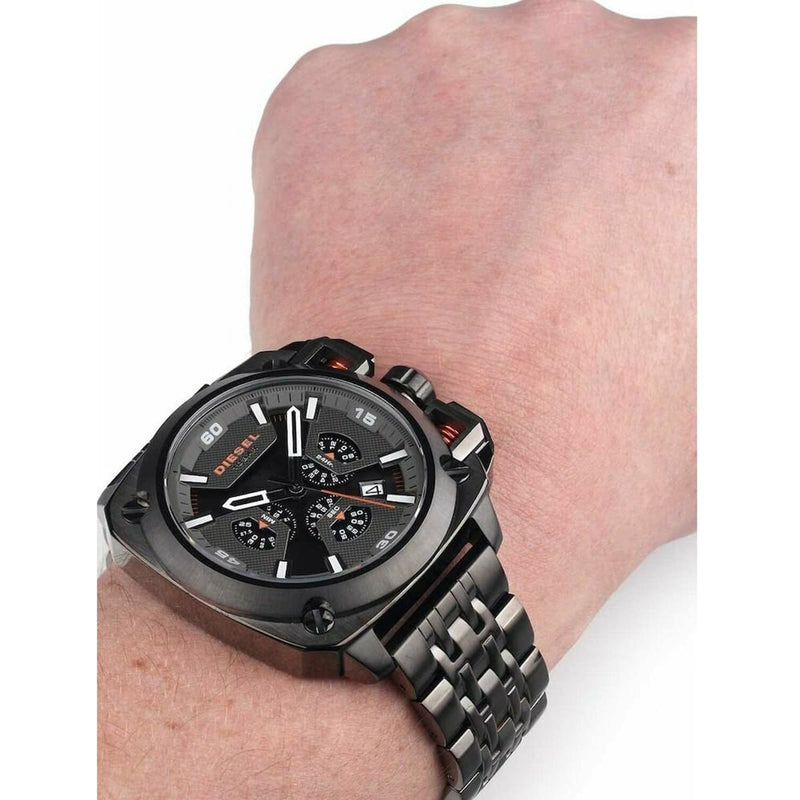Diesel BAMF Chronograph Grey Dial Grey Ion-plated Men's Watch DZ7344