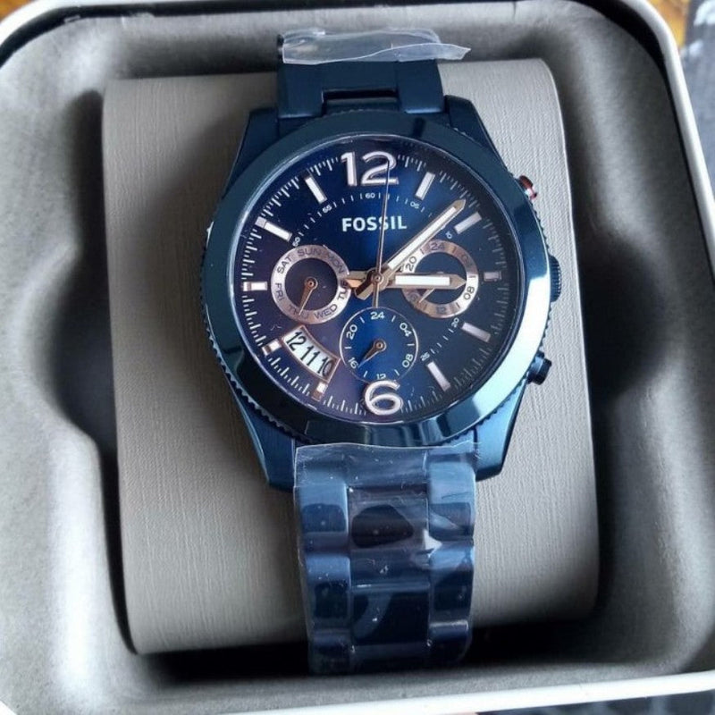 Fossil Perfect Boyfriend Navy Blue Dial Watch ES4093 Big Daddy Watches