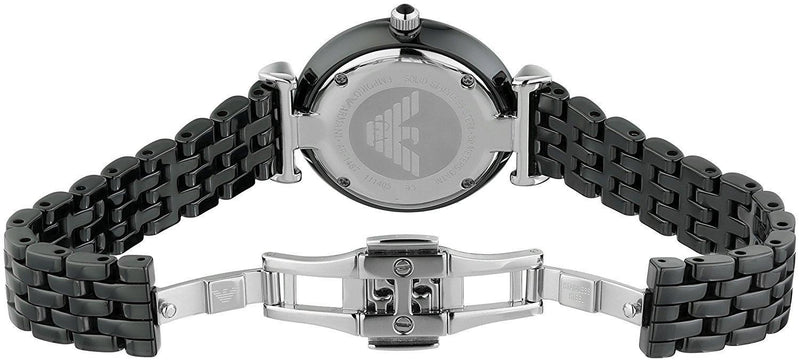 Emporio Armani Ceramica Black Dial Black Ceramic Quartz Ladies Watch AR1487