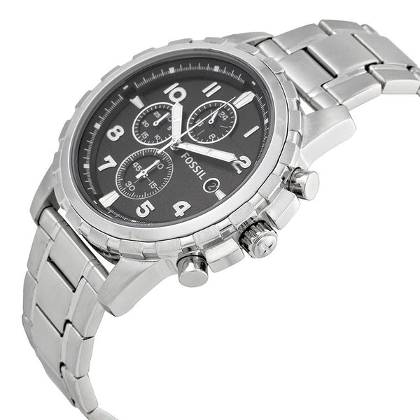 Fossil Dean Chronograph  Black Dial Stainless Steel Men's Watch FS4542