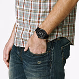 Fossil Machine Chronograph Black Dial Silicone Strap Men's Watch FS4487