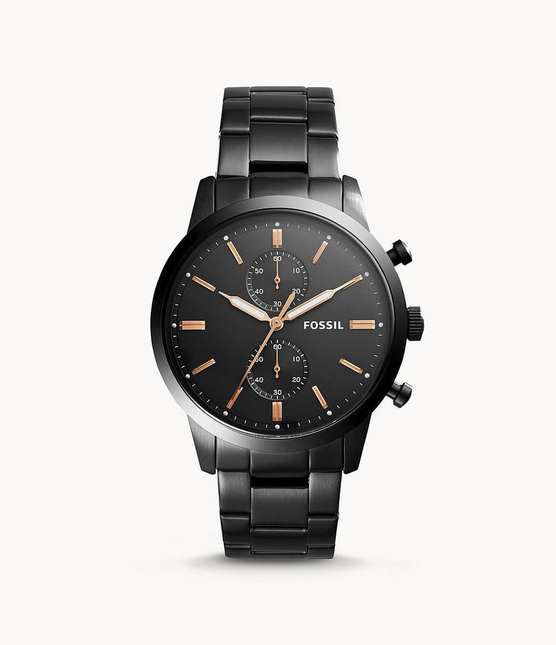 Fossil Townsman Chronograph Black Stainless Steel WatchTownsman 44 mm Chronograph Black Stainless Steel Men's Watch FS5379 - Big Daddy Watches #3