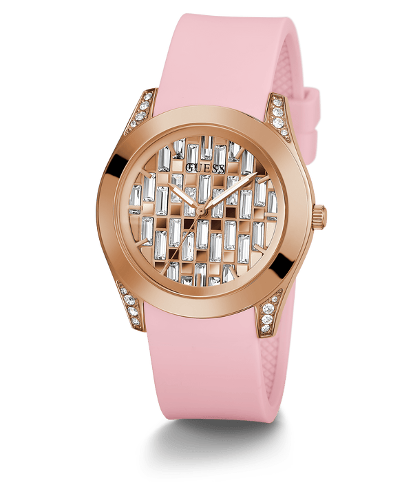 Guess Clarity Rose Gold Silicone Women's Watch GW0109L2