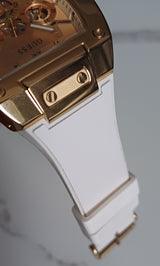 Guess Gold Case White Silicone Strap Men's Watch GW0202G6 (DEFECT)