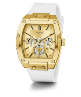 Guess Gold Case White Silicone Strap Men's Watch GW0202G6 (DEFECT)