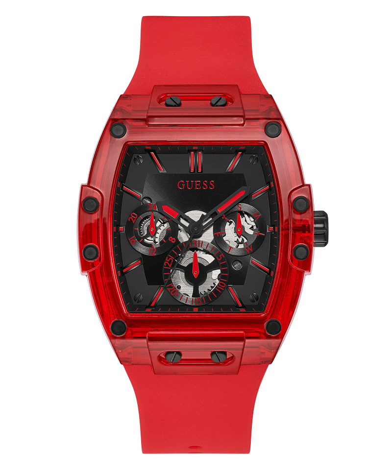 Guess Red Case Silicone Men's Watch GW0203G5