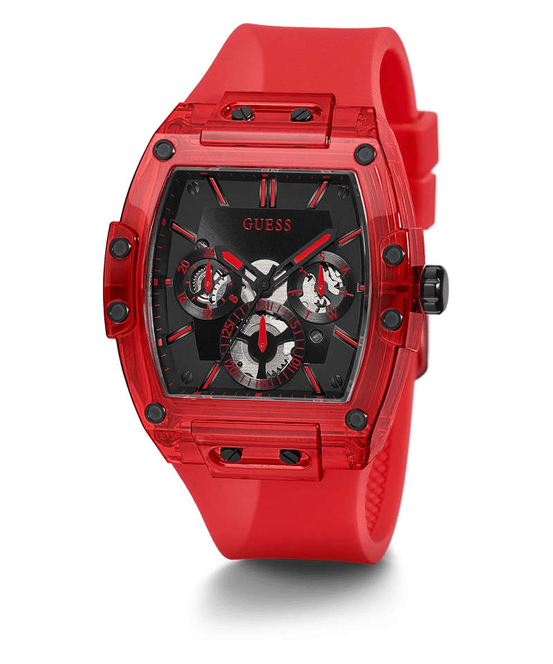 Guess Red Case Silicone Men's Watch GW0203G5