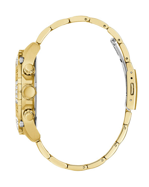 Guess Men's Watch Gold Case with Crystals Black Multi-Function Dial Gold Steel Bracelet Men's Watch GW0390G2 - Big Daddy Watches #2