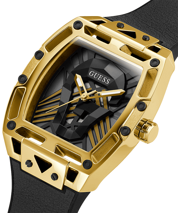 Guess Gold Tone Case Rubber Strap Men's Watch GW0500G1