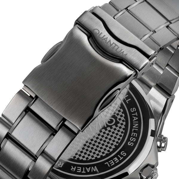 QUANTUM Black Stainless Steel Chronograph  - HNG813.650