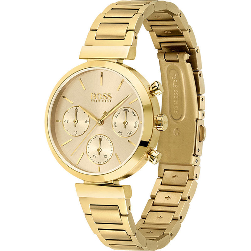 Hugo Boss Flawless Chronograph Gold Women's Watch 1502532 - Big Daddy Watches #2