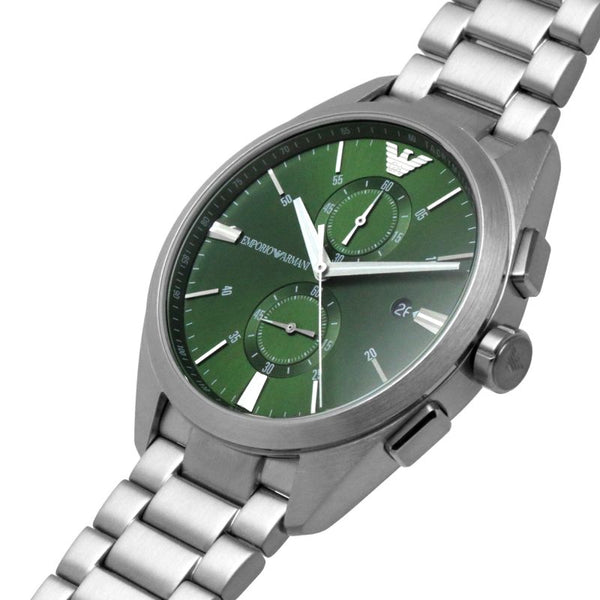 Emporio Armani Silver Chronograph Green Dial Men's Watch AR11480 - Big Daddy Watches #2