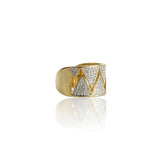 Big Daddy Bling Diamond Shape Gold Ring