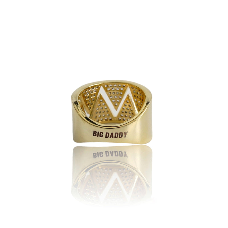 Big Daddy Bling Diamond Shape Gold Ring