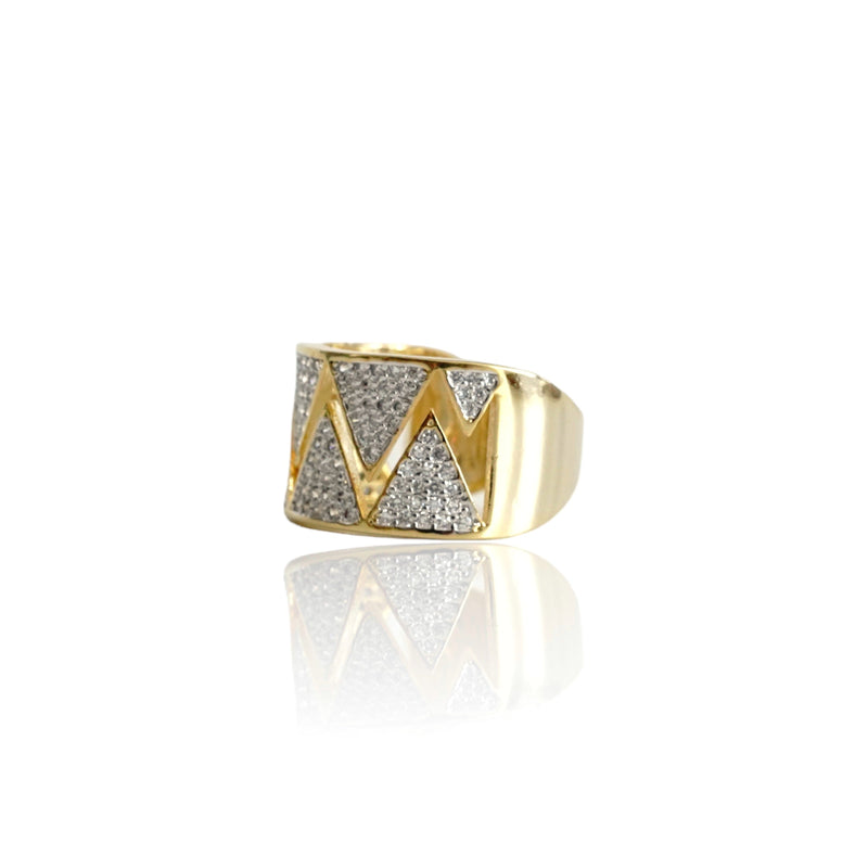 Big Daddy Bling Diamond Shape Gold Ring