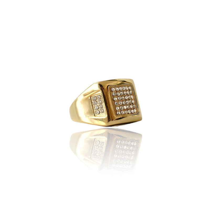 Big Daddy Bling Square Gold Ring