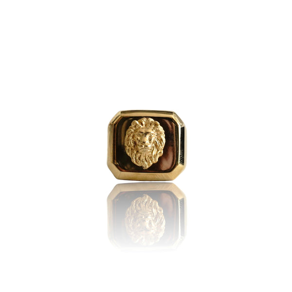 Big Daddy Lion Signet Square Gold Ring