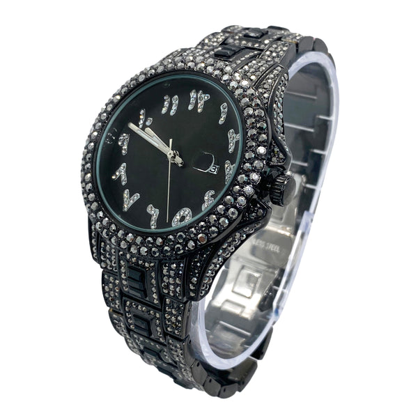 Big Daddy Bling Black Arabic Numeral Watch