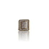 Big Daddy Iced Pave Square Gold Ring