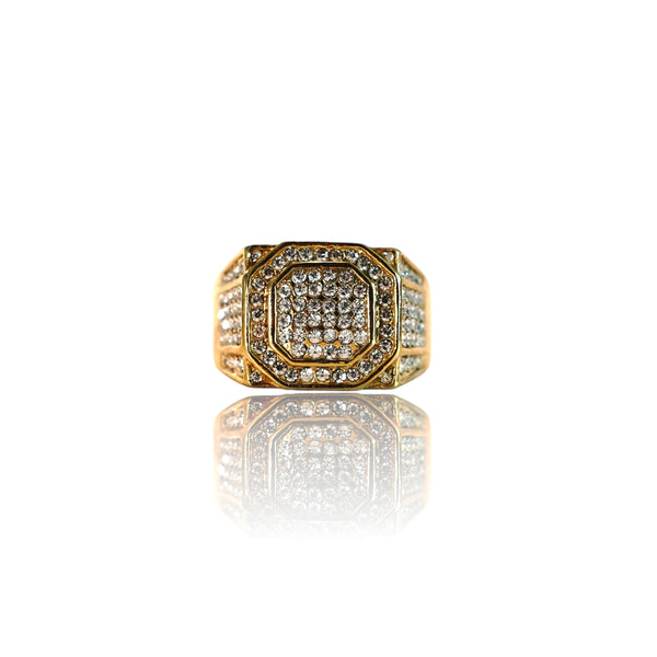 Big Daddy Iced Out Crystal Gold Ring