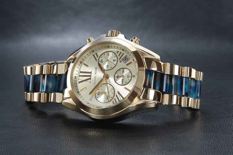 Michael Kors Bradshaw Chronograph Blue Gold Watch MK6318