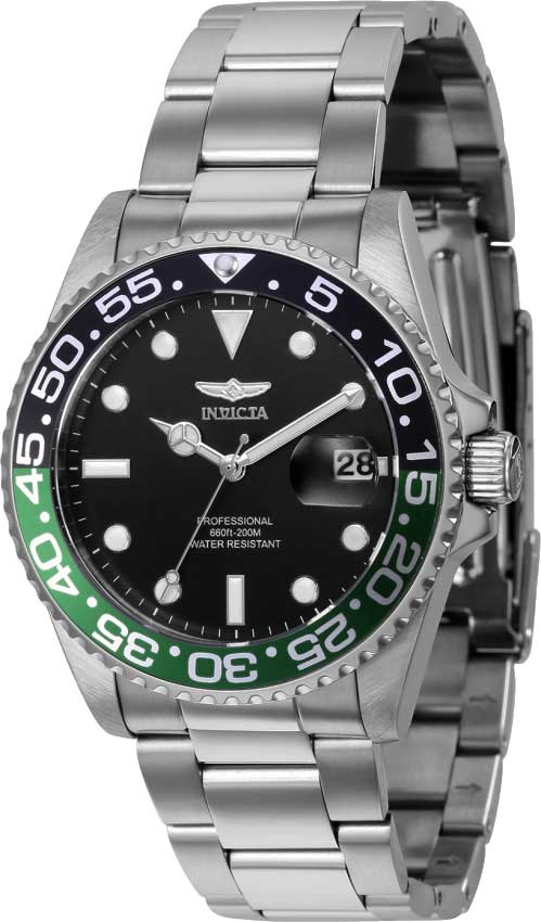 Invicta Pro Diver Quartz Black Dial Sprite Bezel Watch 36533