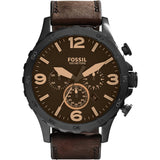 Fossil Nate Chronograph Brown Dial Men's Watch JR1487