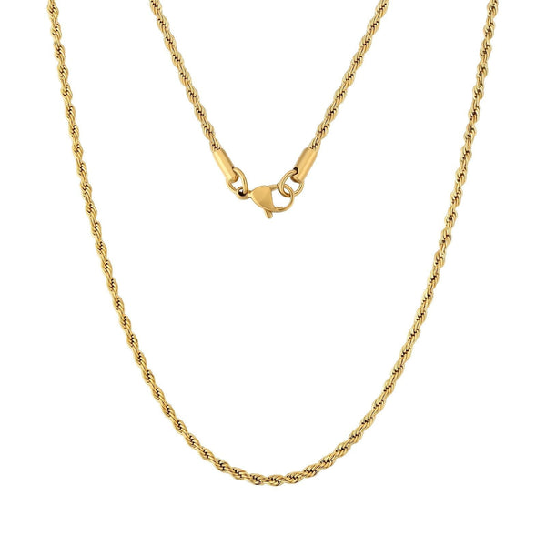 Big Daddy 2.5mm Stainless Steel Gold Rope Chain