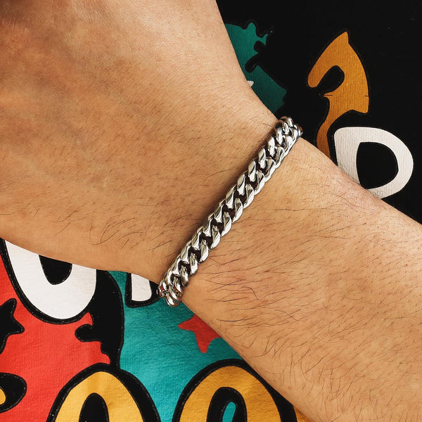 Big Daddy 8mm Silver Cuban Link Bracelet