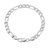 Big Daddy 6mm Steel Figaro Silver Bracelet