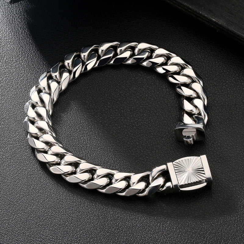 Big Daddy 12mm Miami Cuban Link Silver Bracelet