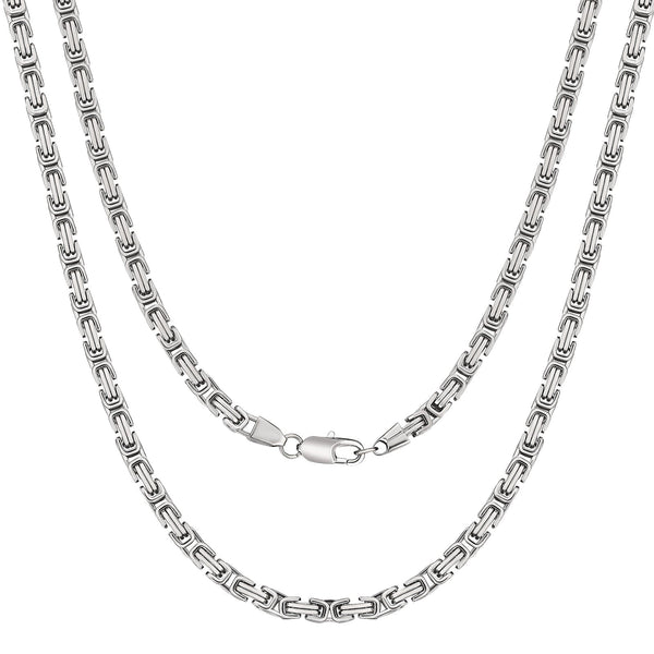 Big Daddy 5mm Stainless Steel Byzantine Silver Chain