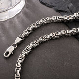 Big Daddy 5mm Stainless Steel Byzantine Silver Chain