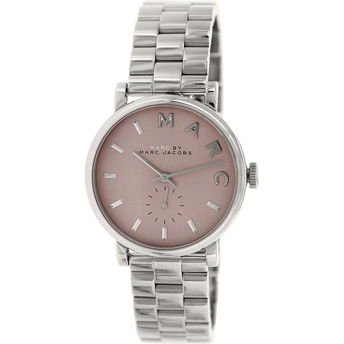 Marc Jacobs Baker Pink Dial Silver-Tone 36mm Ladies Watch MBM3280 - Big Daddy Watches