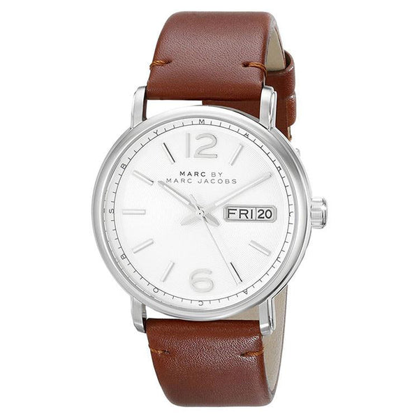 Marc by Marc Jacobs Fergus White Dial Brown Leather Men's Watch MBM5080