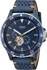 Fossil Crewmaster Sports Automatic Blue Leather Men's Watch ME3149