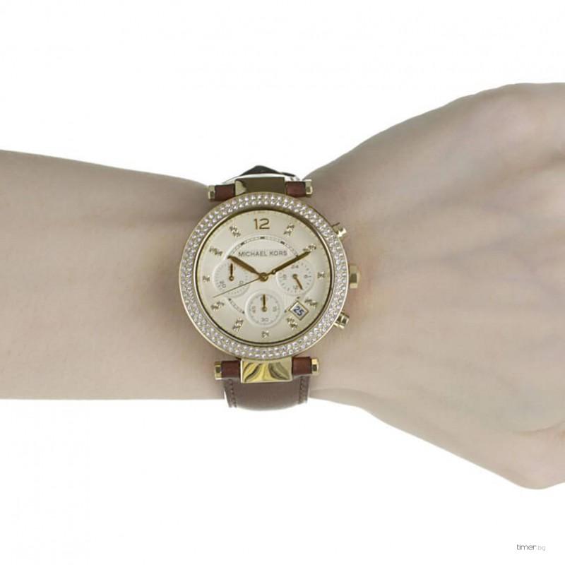 Michael Kors Parker Chronograph Gold Dial Ladies Watch MK2249